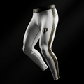 TITAN compression leggings in white with black and gold trim - pro athlete edition