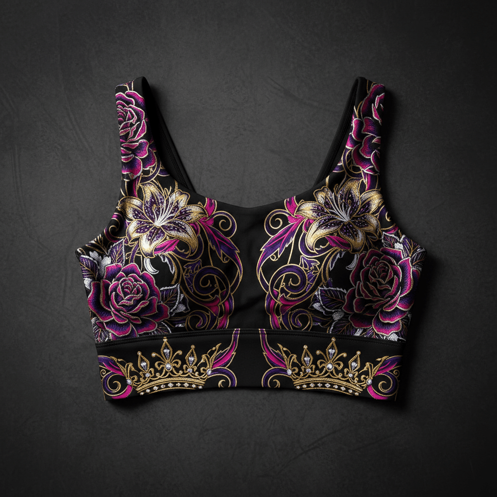 TITAN Crop Top - Moisture-Wicking Built-In Bra Athletic Fit