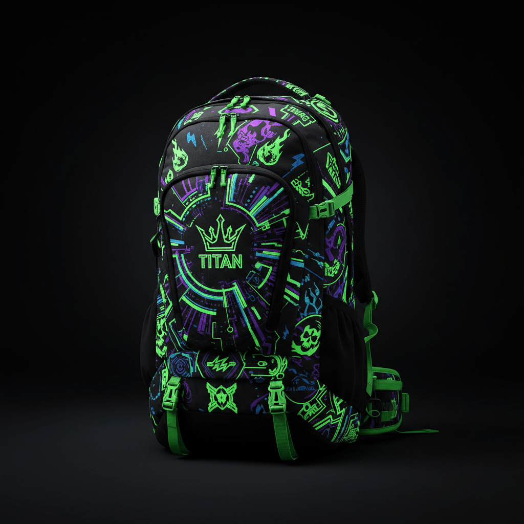 TITAN Glow Swag Trail Blazer Hiking Pack 45L — Neon Glow Design