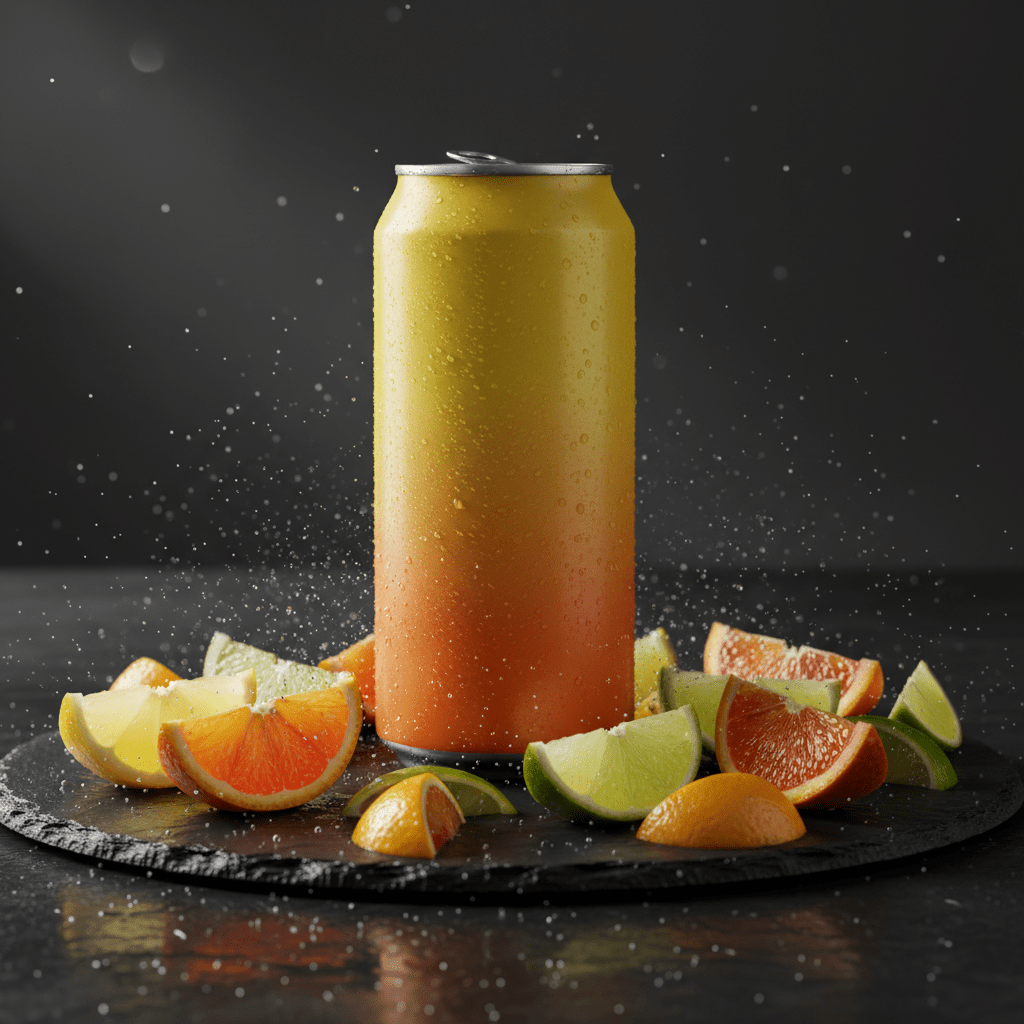 TITAN Protein Sparkling Water – Citrus Burst, premium product photography