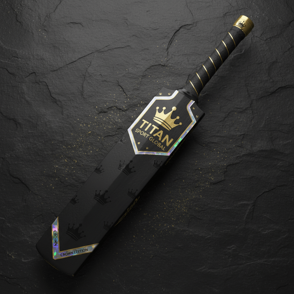 TITAN Crown Edition Cricket Bat Matte Black Gold