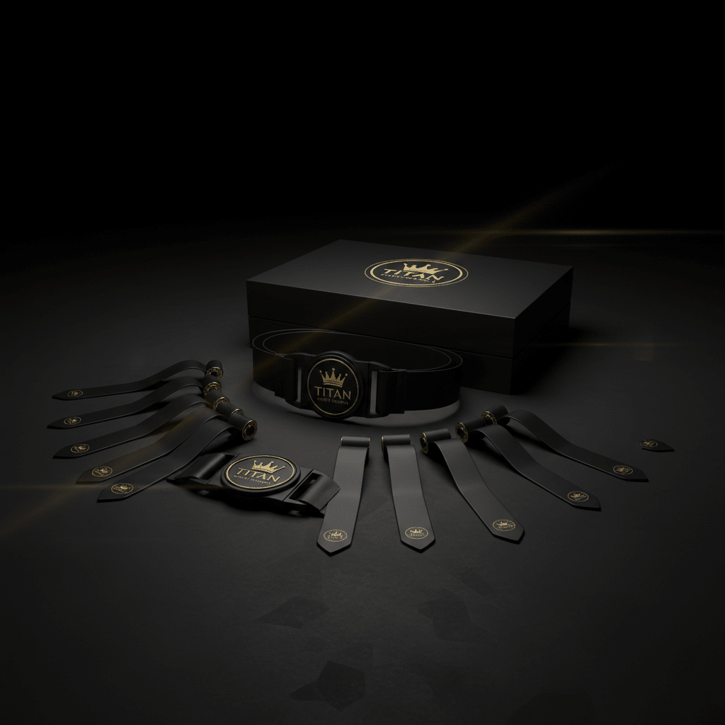 TITAN Flag Football Set Blackout Crown — matte black with gold crown logo