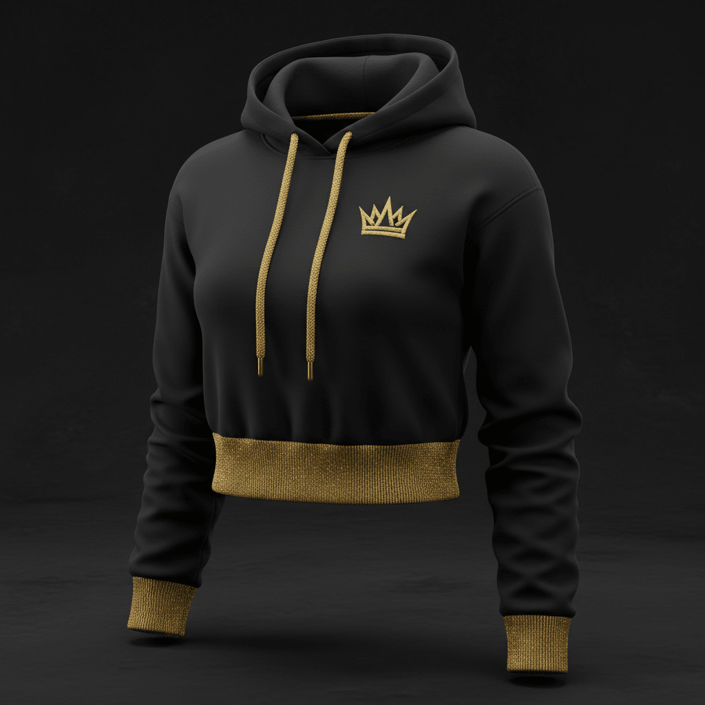 Queen Crown Cropped Hoodie — TITAN Crown Edition