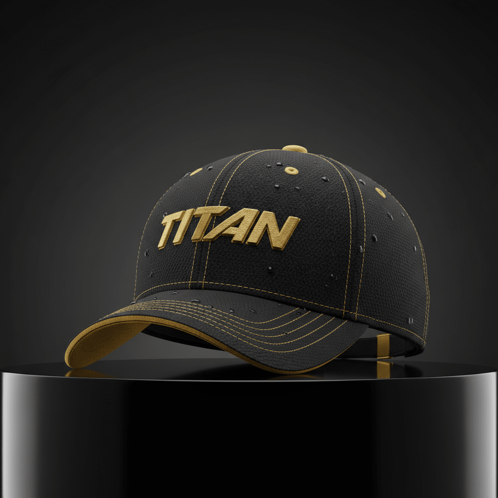TITAN Performance Cap - Black & Gold Athletic Baseball Hat