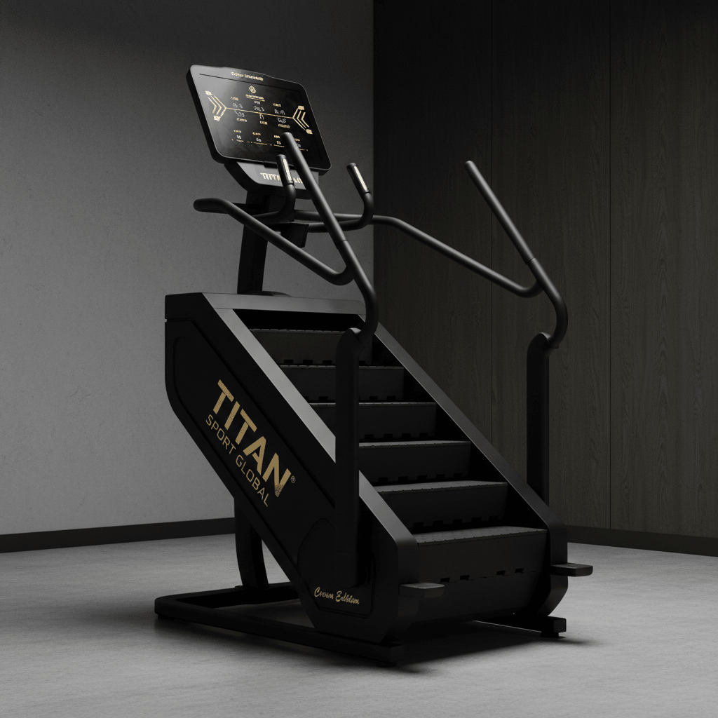 TITAN Crown Edition Stair Climber Machine matte black gold