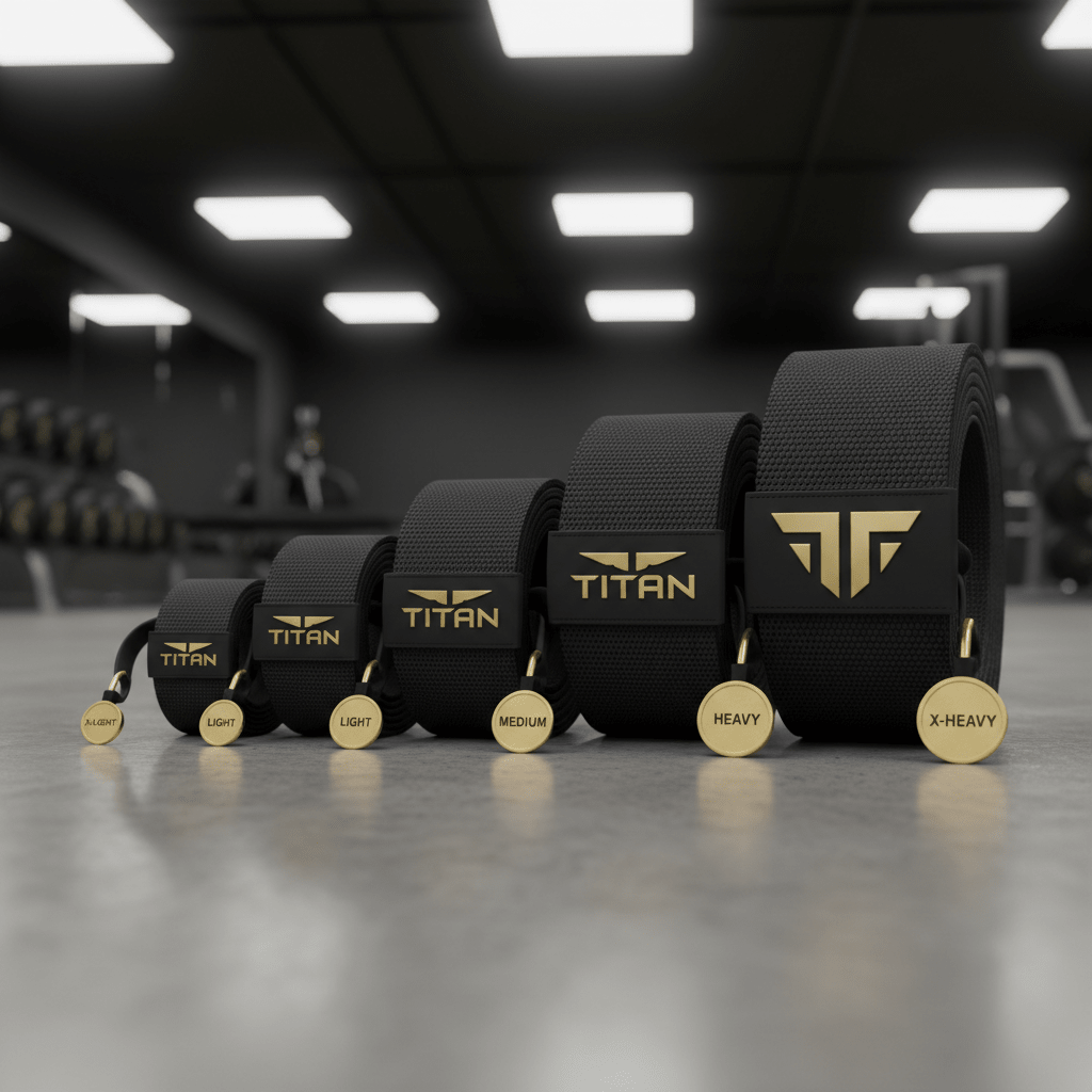 TITAN Resistance Band Set - Professional Grade 5-Level Training Bands
