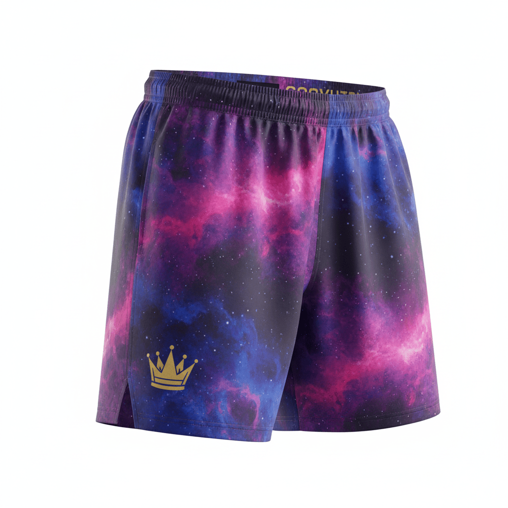 TITAN Cosmic Nebula Running Shorts — Crown SWAG Edition