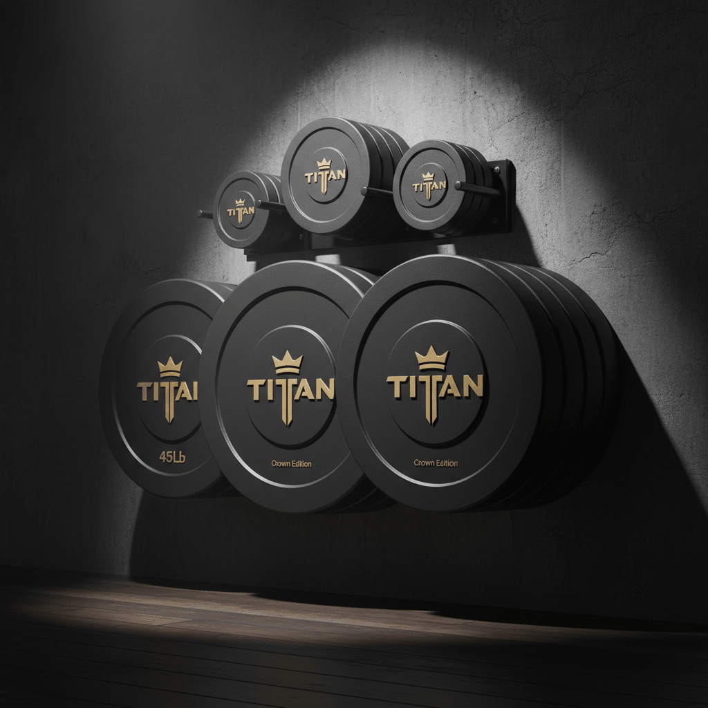 TITAN Crown Edition Bumper Plate Set matte black gold