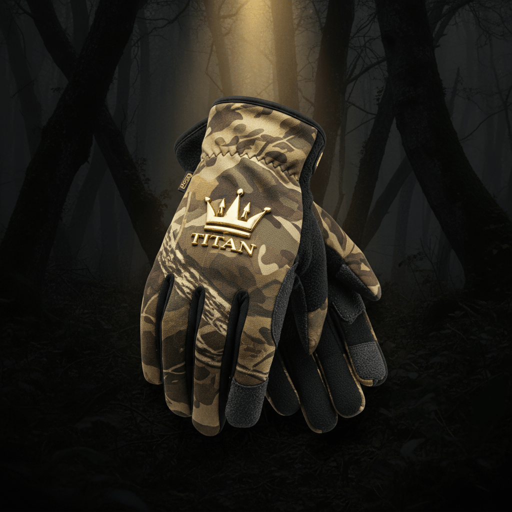 TITAN Pro Scent-Free Hunting Gloves Camo & Gold