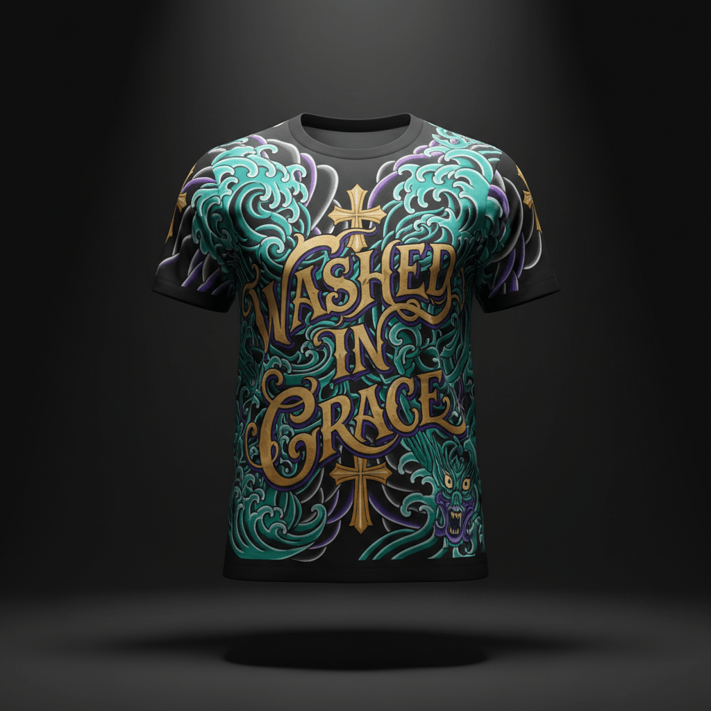 Men's Tee — Washed In Grace — Crown Edition