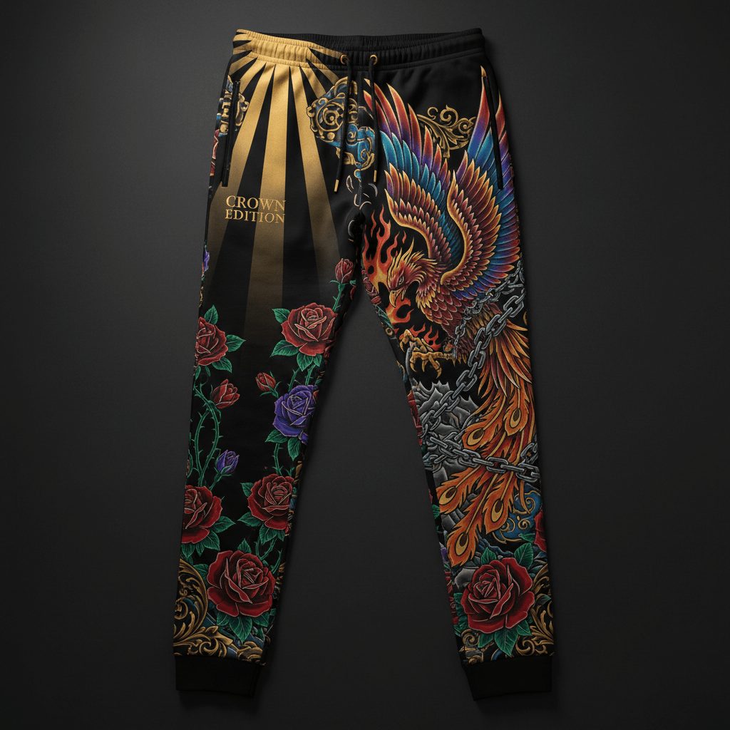 Redeemed & Restored Men's Joggers — TITAN Crown Edition tattoo artwork