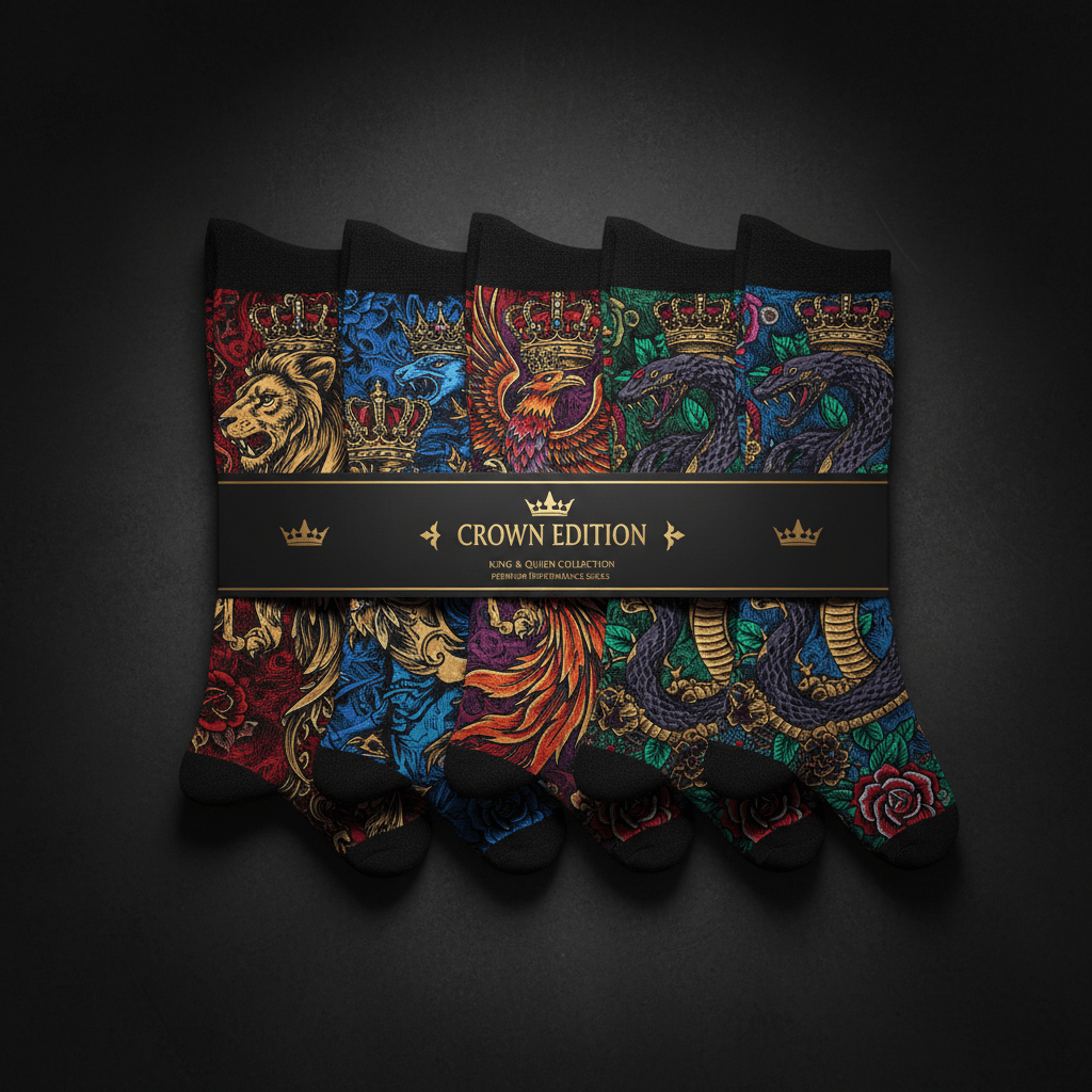 TITAN Crown Edition Tattoo Art 6-Pack Athletic Sock Bundle