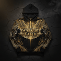 TITAN Men's Hoodie Walk By Faith Crown Edition flat lay