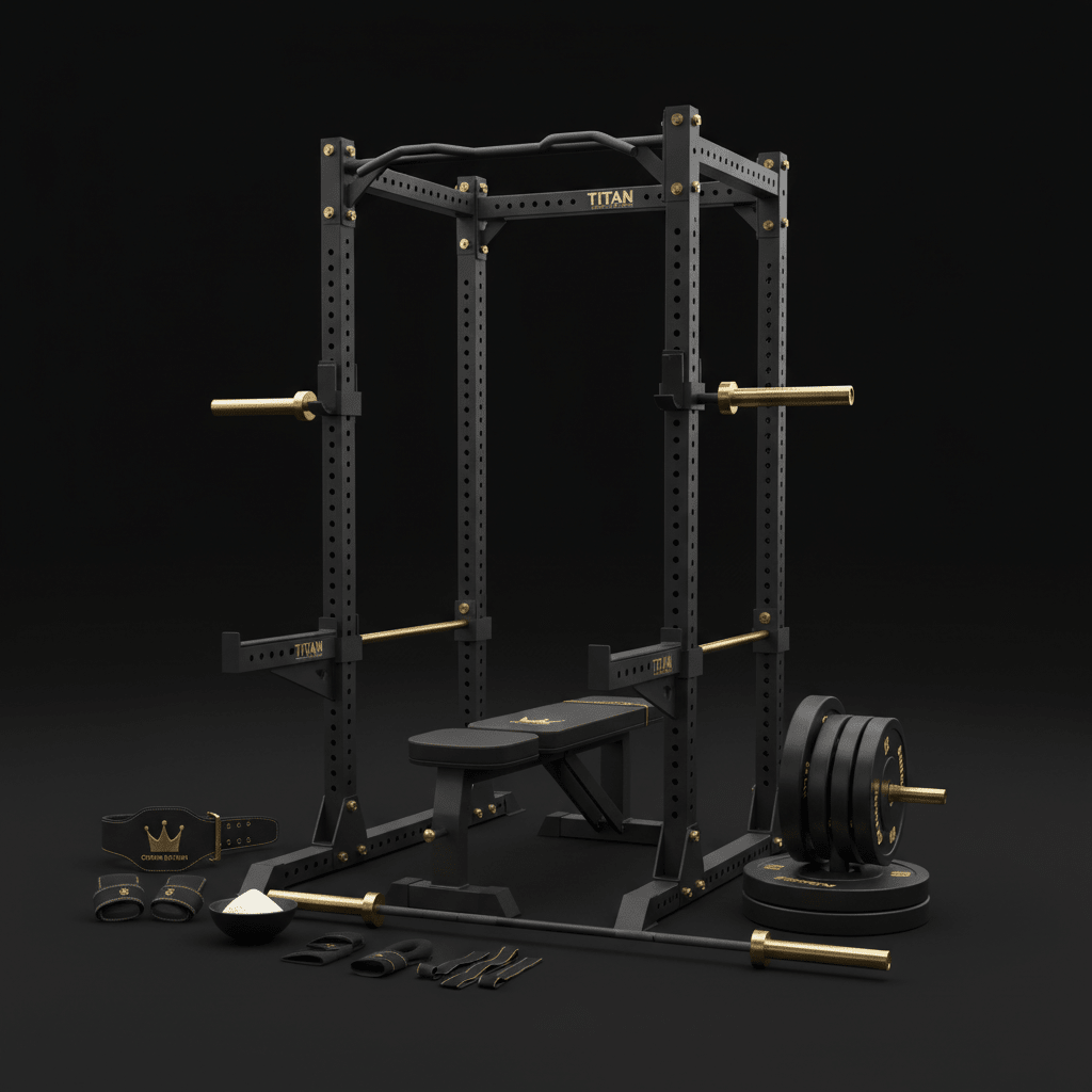TITAN All-In-One Powerlifter's Raw Strength Home Gym Kit — Crown Edition