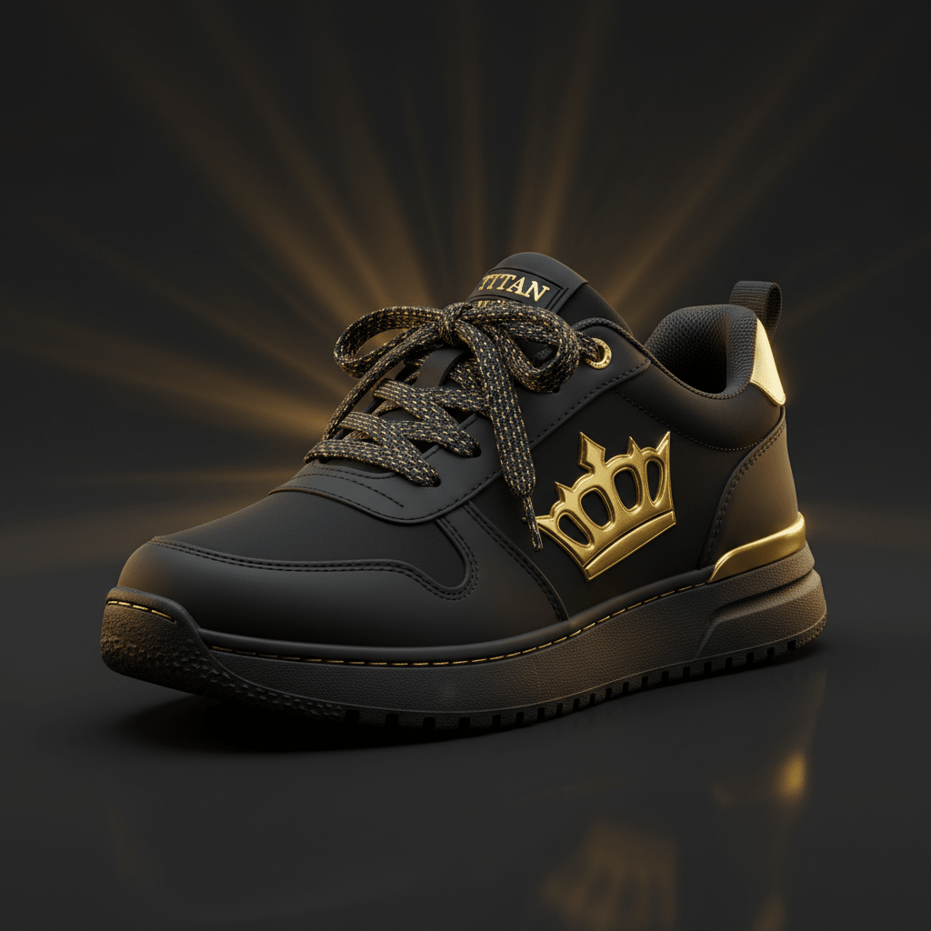 TITAN Kids Crown Champ Training Sneaker — Black Gold Edition