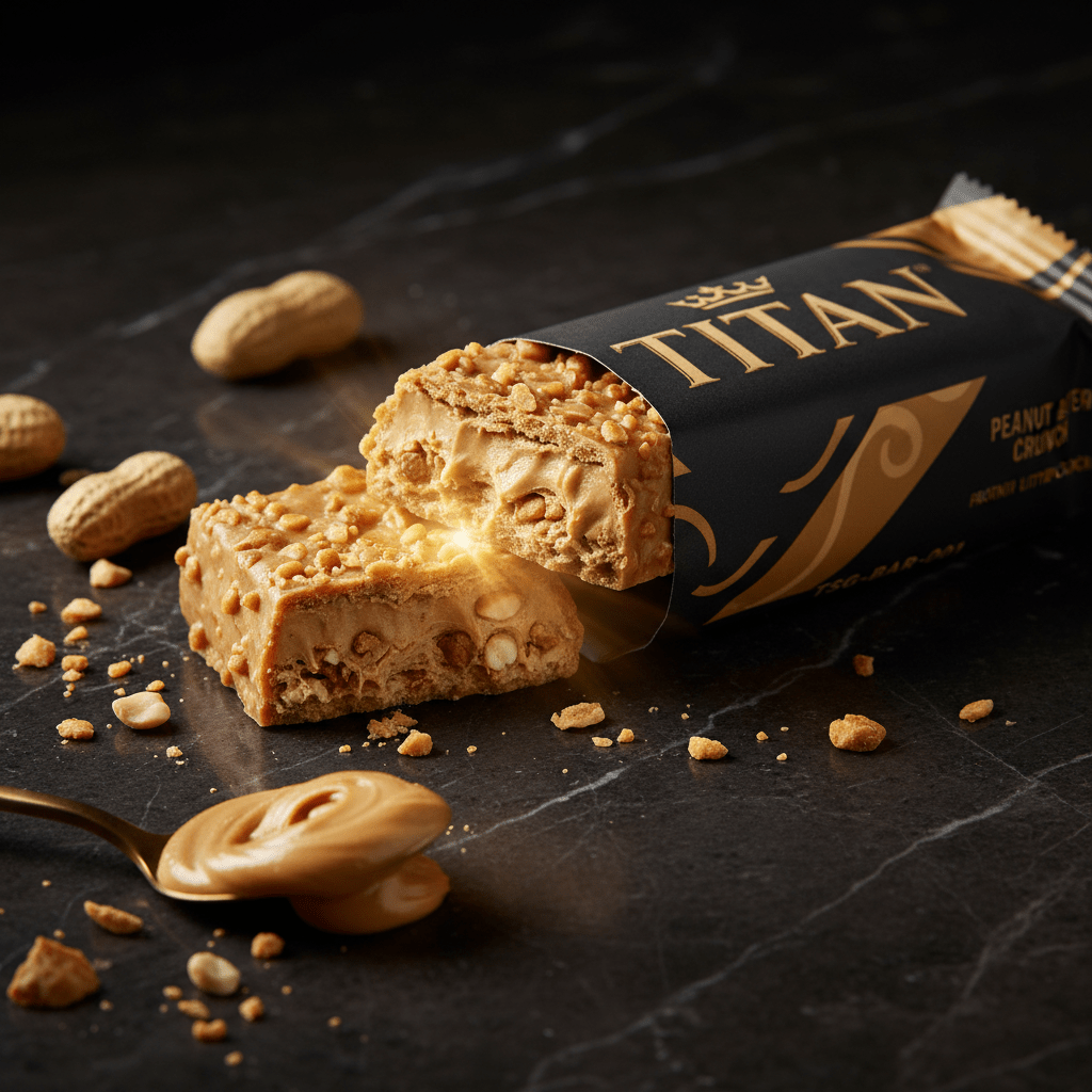 TITAN Vegan Protein Bar Peanut Butter Crunch Crown Edition TSG-BAR-001 — 20g protein the original vegan product shot