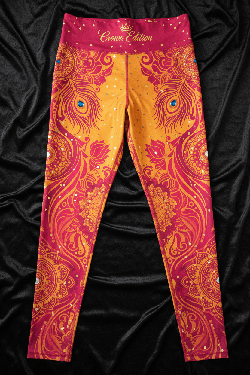 TITAN Women's Indian Rangoli Peacock Leggings — Diwali Queen Edition