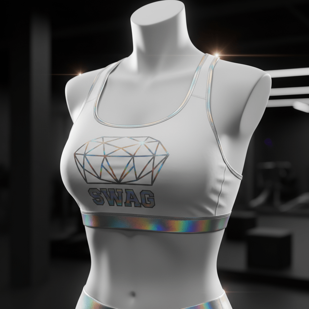 TITAN Women's Elite Sports Bra Diamond Crown SWAG Edition ghost mannequin