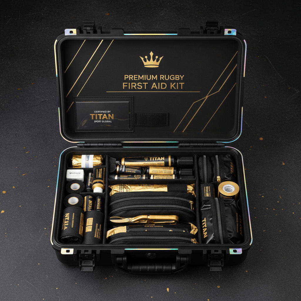 TITAN Crown Edition Rugby First Aid Kit Matte Black Gold