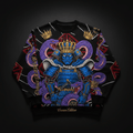 TITAN Crown Edition Tattoo Art Men's Lounge Crewneck - bold samurai serpent tattoo artwork on matte black heavyweight fleece