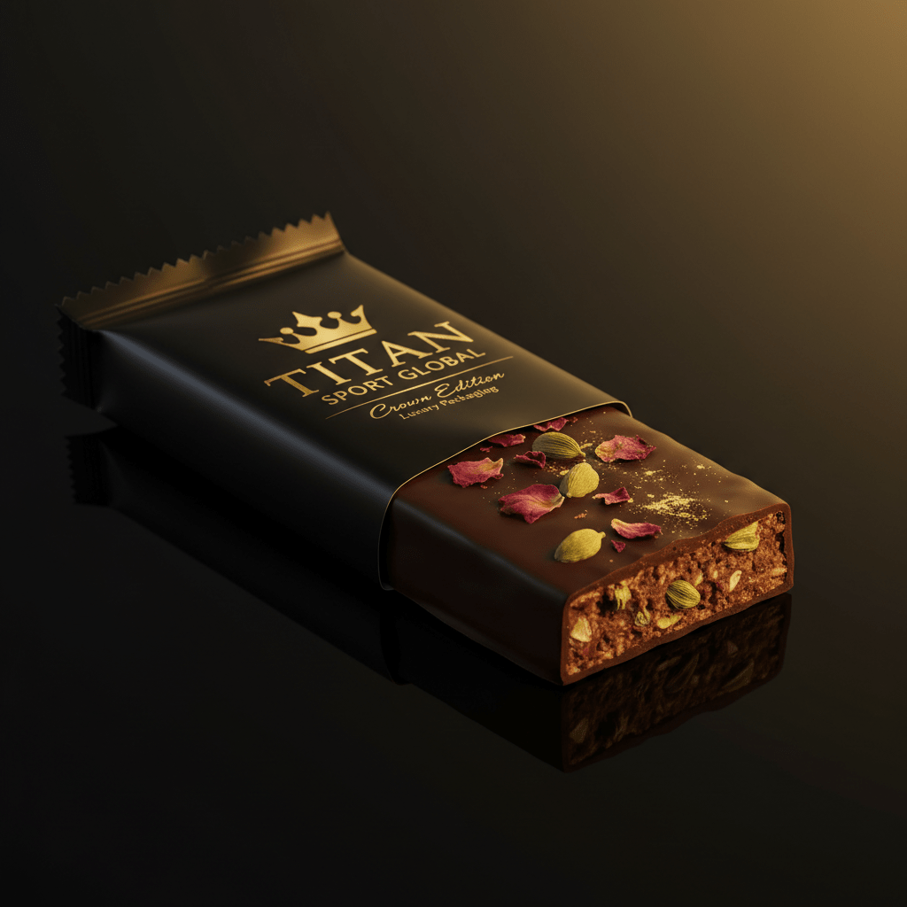 TITAN Crown Dark Chocolate Rose Cardamom Protein Bar - Crown Edition