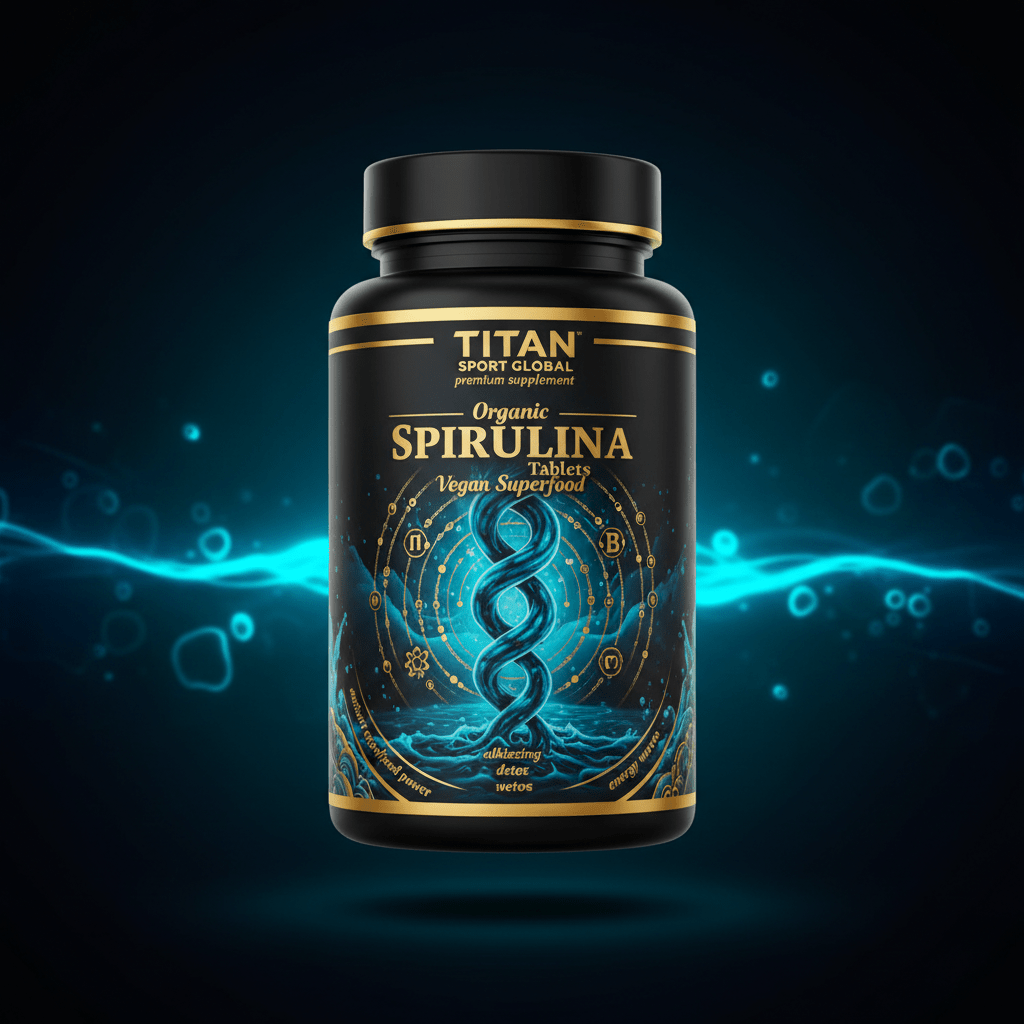 TITAN Organic Spirulina Tablets Vegan Superfood supplement bottle