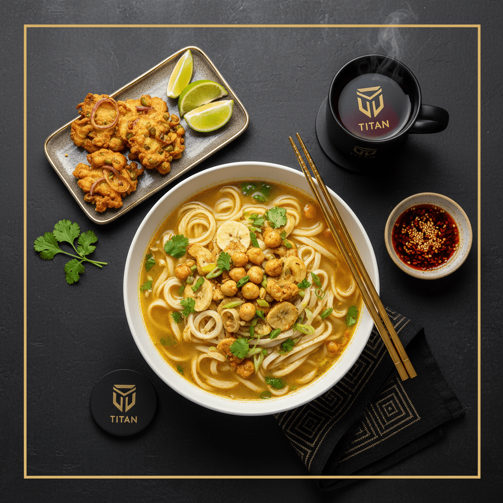 TITAN Burmese Vegan Mohinga Rice Noodle Breakfast Soup