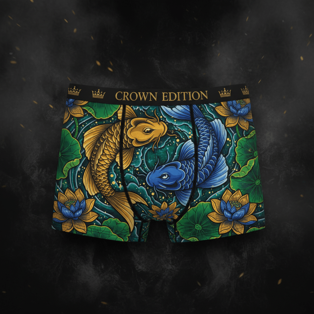 TITAN Crown Edition Men's Boxer Briefs — Koi Dynasty Tattoo Art