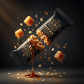 TITAN Protein Flapjack Bar – Golden Syrup Oat, matte black packaging with gold crown tattoo artwork, chewy oat bar with golden syrup drizzle and rolled oats