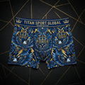 TITAN Crown Edition Men's Storm Eagle Long Leg Boxer Briefs — Sapphire & Gold