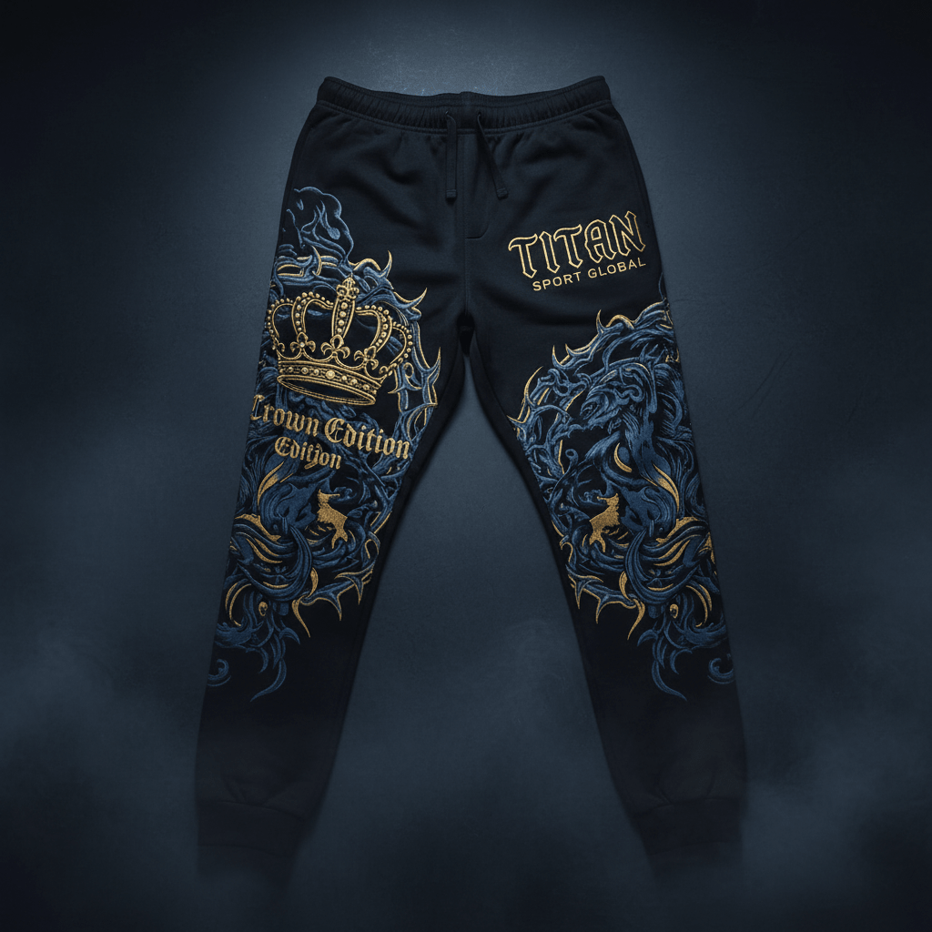 TITAN Men's Crown Edition Lounge Pants Slate Blue Gold