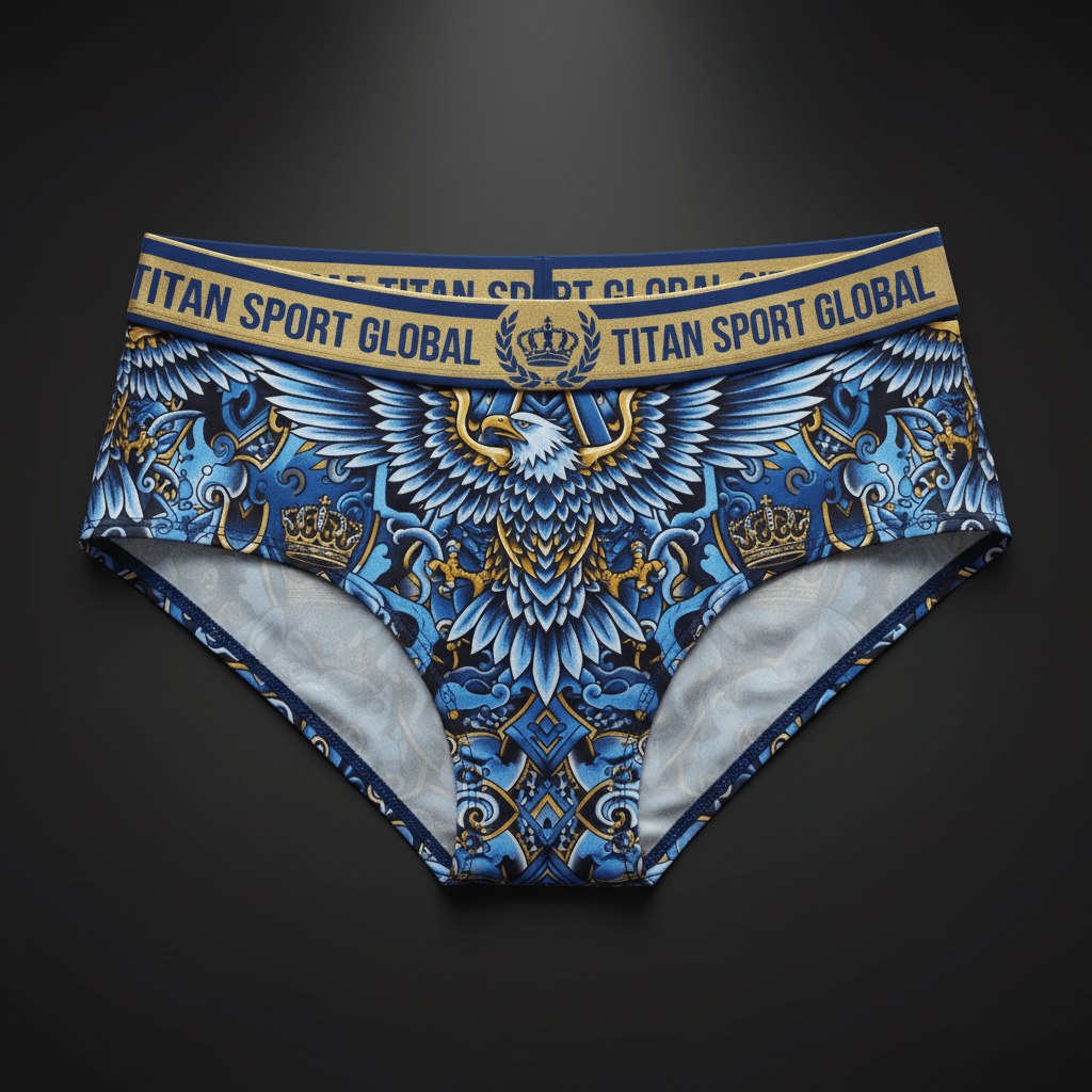 TITAN Crown Edition Women's Sky Eagle Sport Briefs — Sky Blue & Gold