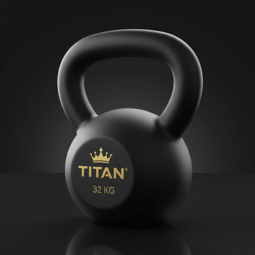 TITAN Crown Edition Cast Iron Kettlebell matte black gold