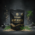 TITAN Hemp Hearts - Organic 12oz bag premium black and gold branding