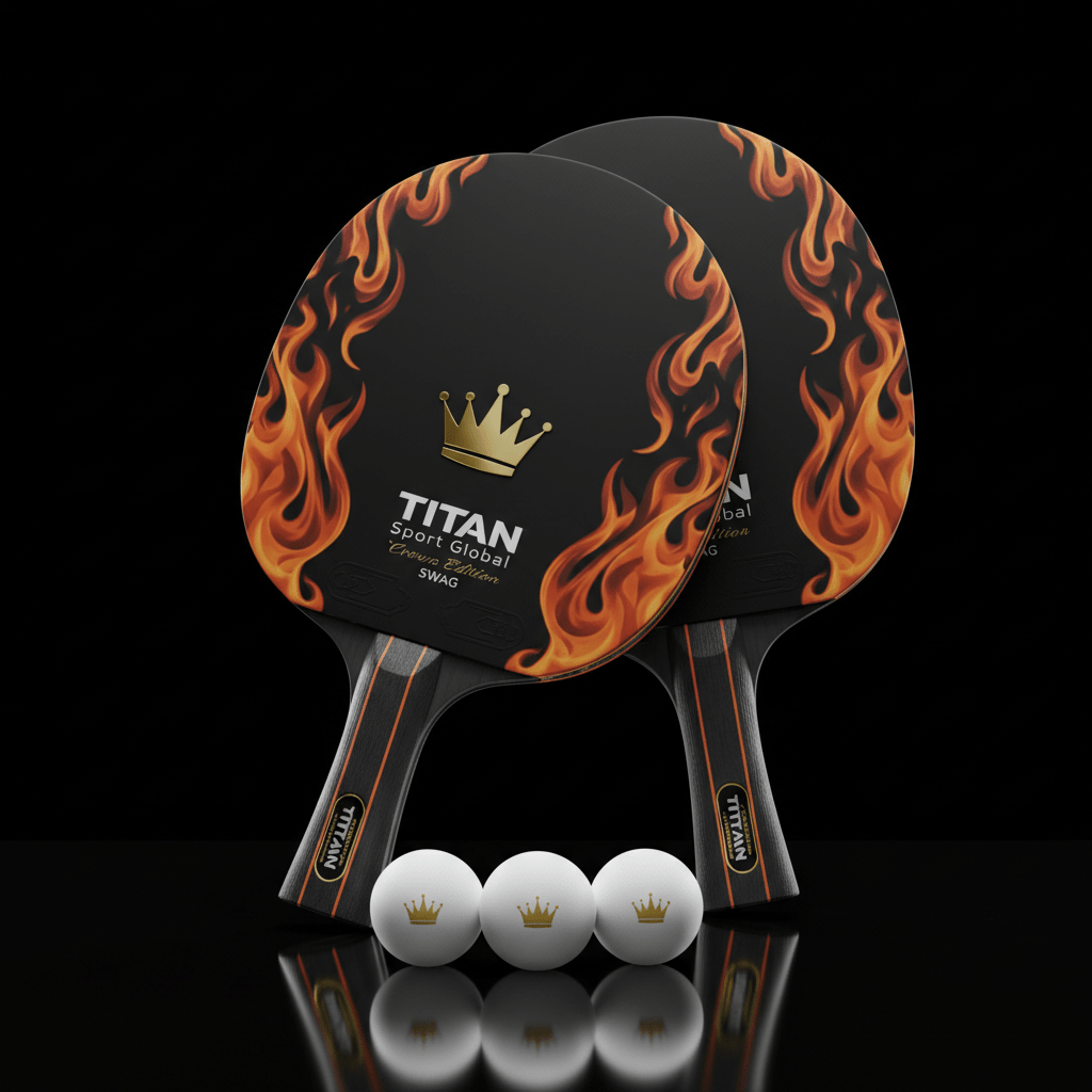 TITAN Off-Grid Table Tennis Paddle Set — Tiger Flame SWAG