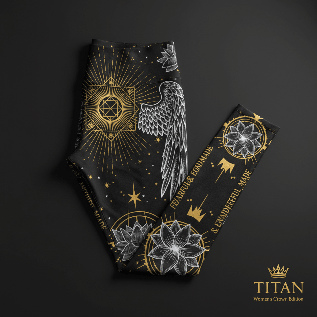 TITAN Women's Leggings Fearfully & Wonderfully Made Crown Edition flat lay