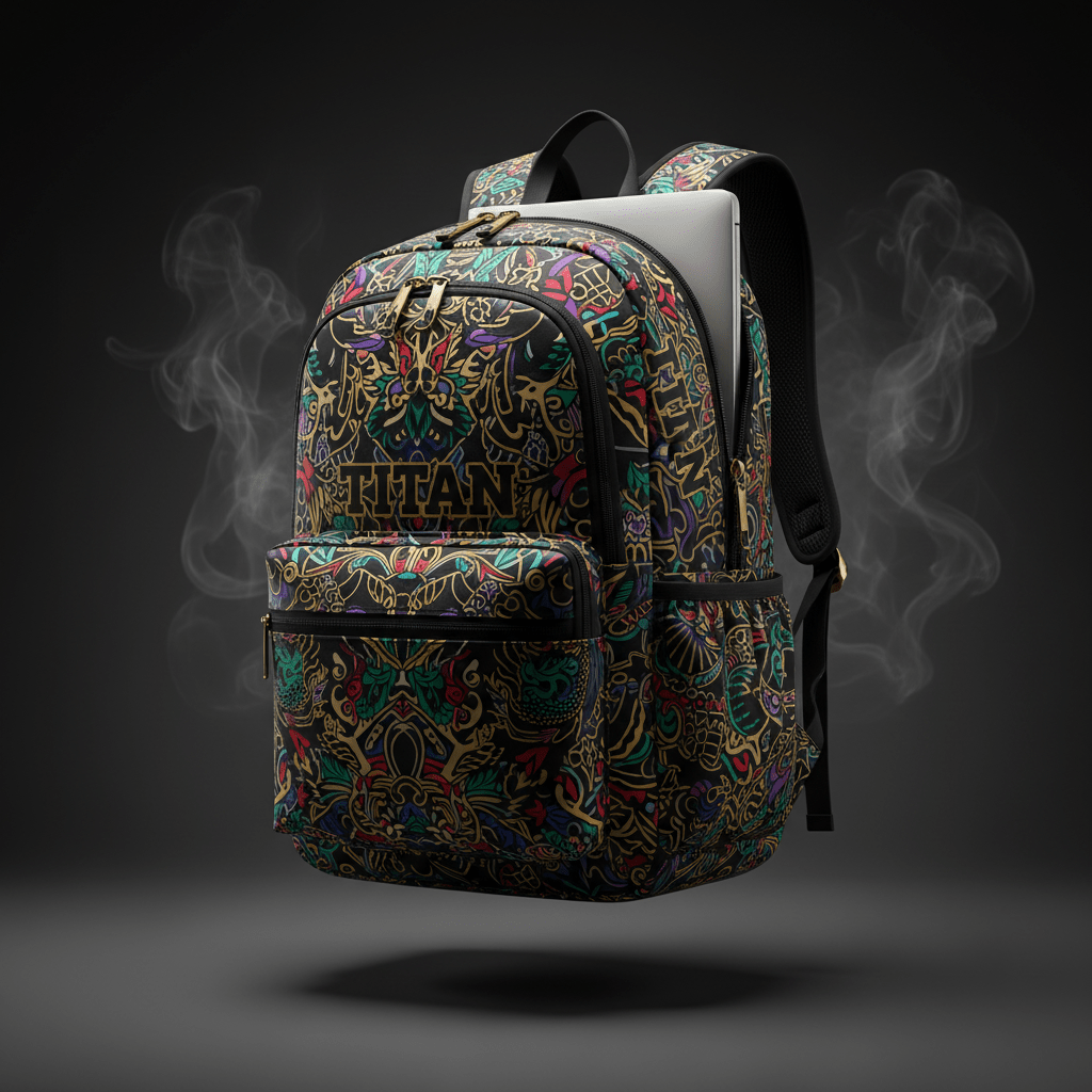 TITAN Printed Backpack - Black & Gold Crown Edition