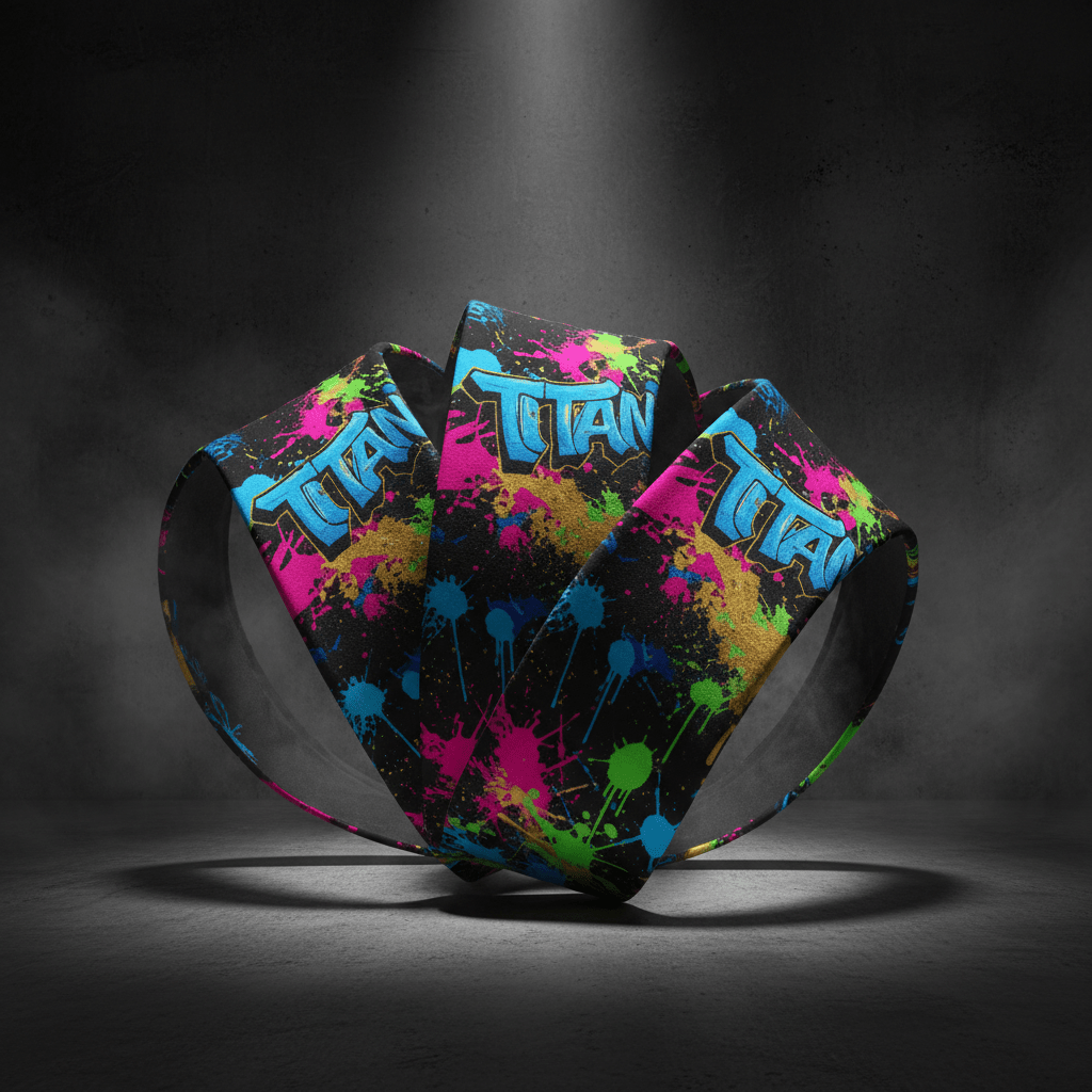 TITAN Headband Sweat-Wicking Sports 3-Pack with neon graffiti street art Crown Edition artwork