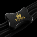 TITAN Pull Buoy Blackout Crown — matte black with gold crown logo