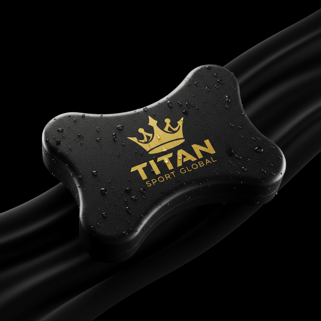 TITAN Pull Buoy Blackout Crown — matte black with gold crown logo
