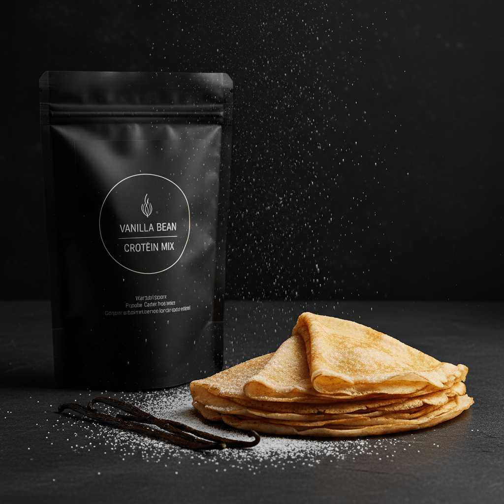 TITAN Protein Crepe Mix – Vanilla Bean, premium product photography