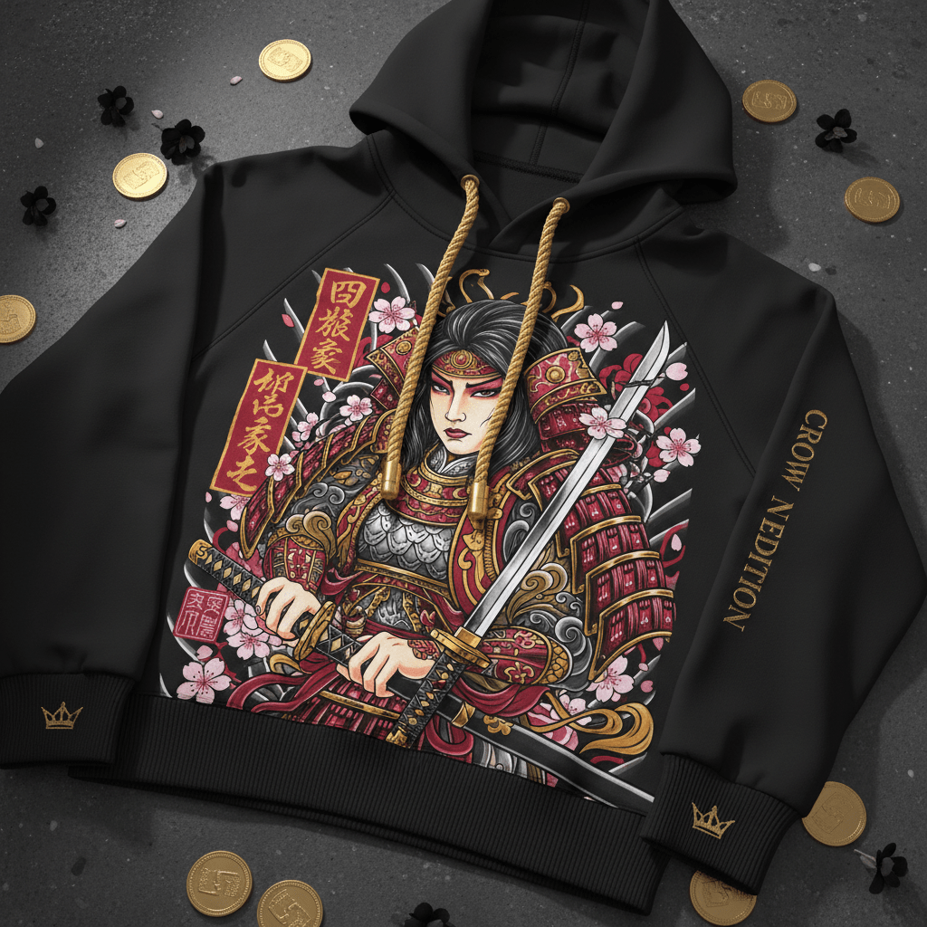 TITAN Women's Samurai Katana Blossom Hoodie — Bushido Edition