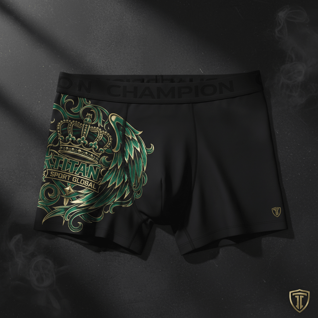 TITAN Men's Boxer Briefs Crown Edition Emerald Gold