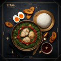 TITAN Congolese Pondu Smoked Fish Breakfast flat lay dark luxury