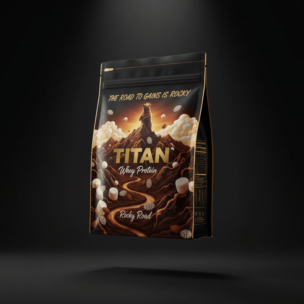 TITAN Whey Protein Rocky Road - The Road To Gains Is Rocky Crown Edition Design