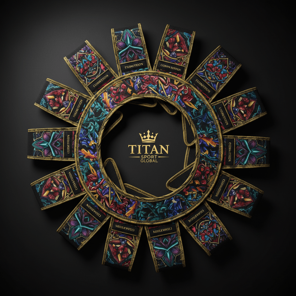 TITAN Pro Stretching Strap — Bold Crown Edition tattoo-style artwork