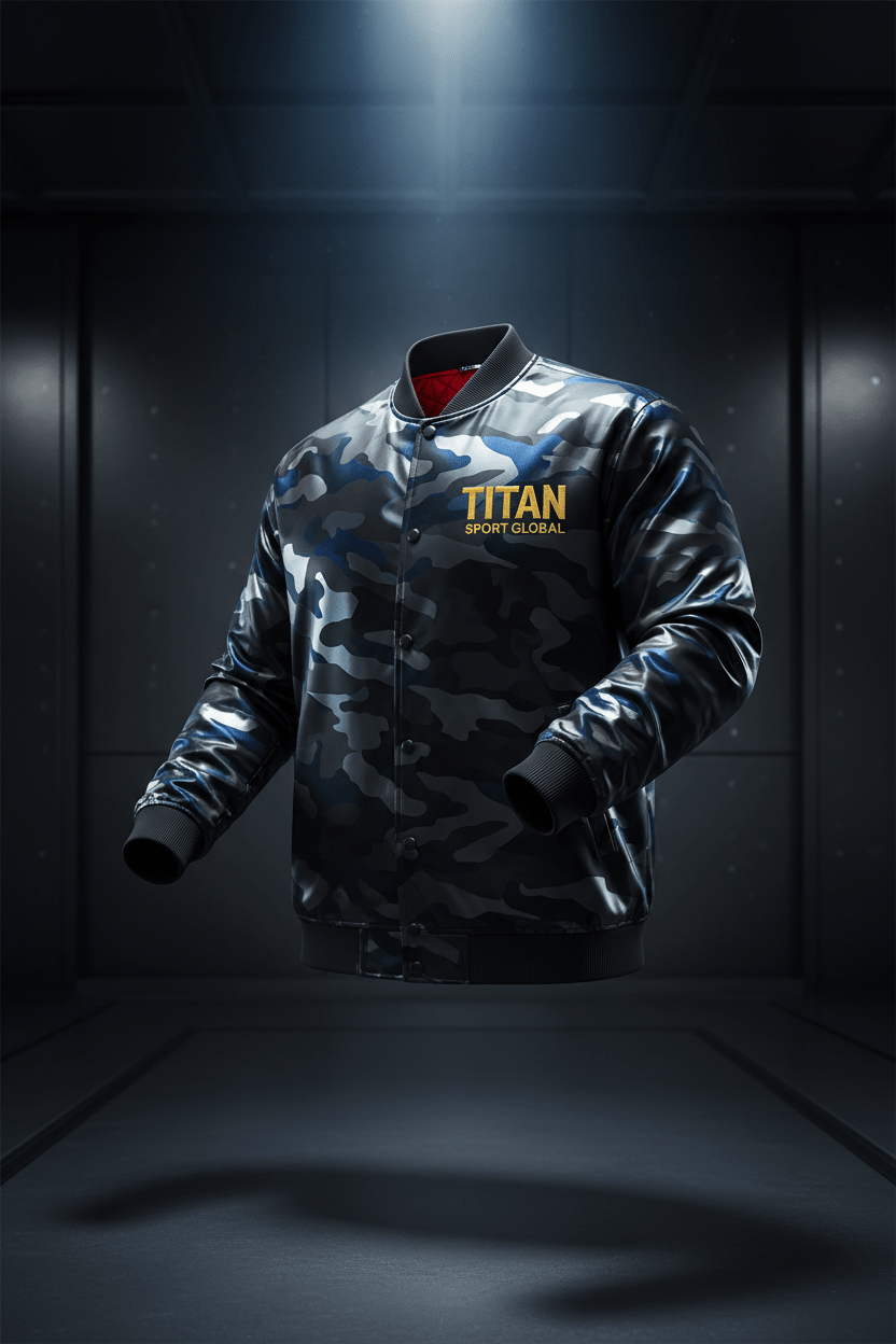 TITAN Men's Premium Bomber Jacket — Dark Luxury Geometric Design