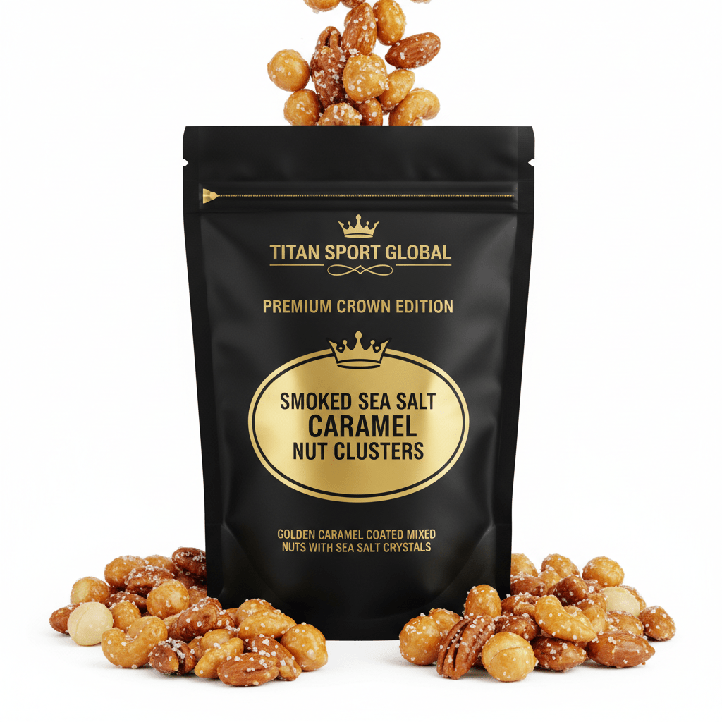Crown Edition Smoked Sea Salt Caramel Protein Nut Clusters — matte black Crown Edition pouch