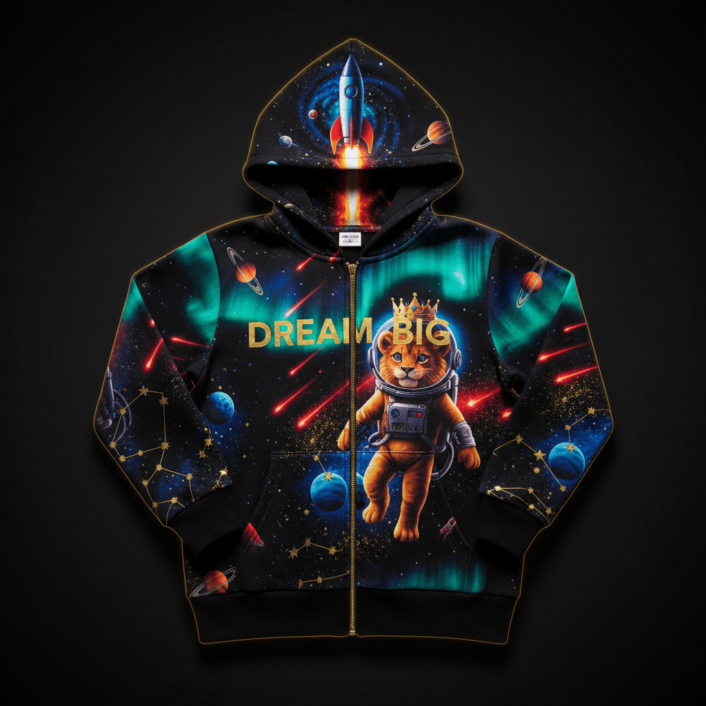 TITAN Kids Zip-Up Hoodie - Dream Big Crown Edition Design
