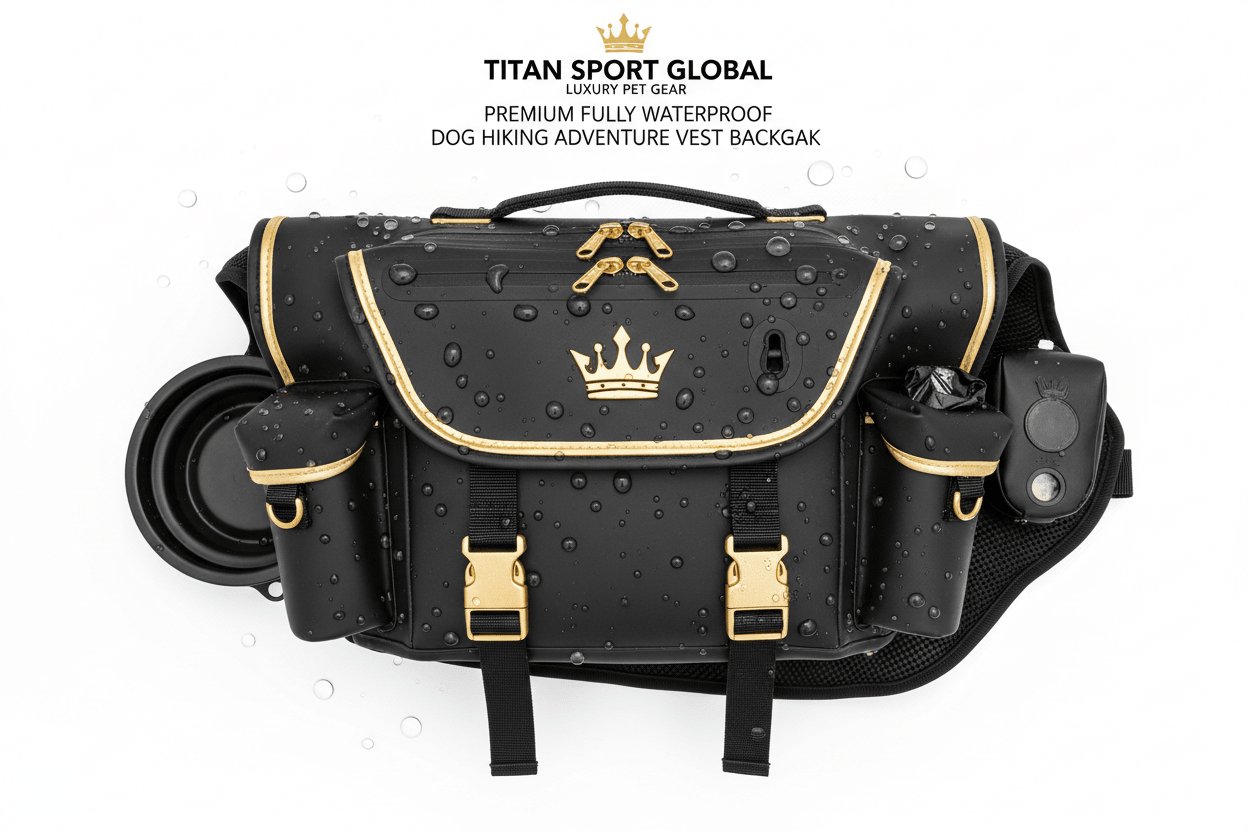 TITAN Waterproof Dog Hiking Vest & Backpack — AirTag Ready, All Animals, Crown Edition